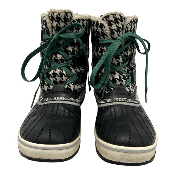 Sorel Tivoli Black and White Houndstooth Check Outdoor Snow Winter Boots Women 7 - Picture 3 of 15